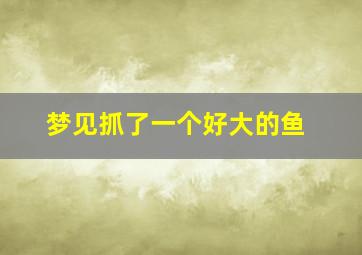 梦见抓了一个好大的鱼