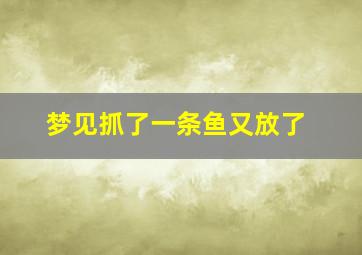 梦见抓了一条鱼又放了