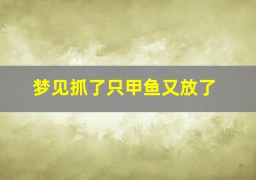 梦见抓了只甲鱼又放了