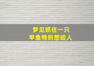 梦见抓住一只甲鱼特别想咬人