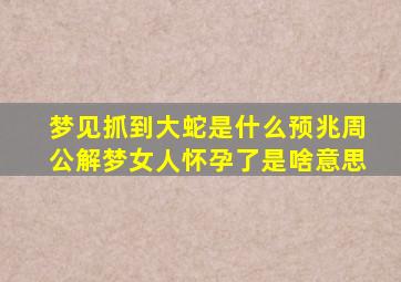 梦见抓到大蛇是什么预兆周公解梦女人怀孕了是啥意思