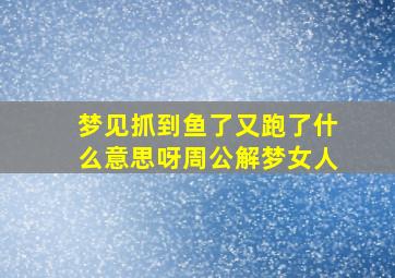 梦见抓到鱼了又跑了什么意思呀周公解梦女人