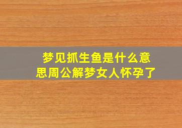 梦见抓生鱼是什么意思周公解梦女人怀孕了