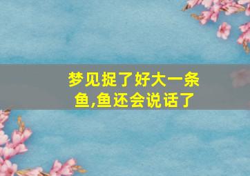 梦见捉了好大一条鱼,鱼还会说话了