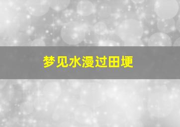 梦见水漫过田埂