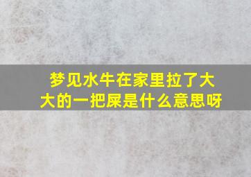 梦见水牛在家里拉了大大的一把屎是什么意思呀