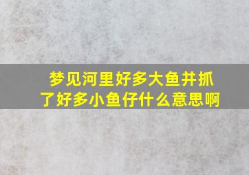 梦见河里好多大鱼并抓了好多小鱼仔什么意思啊