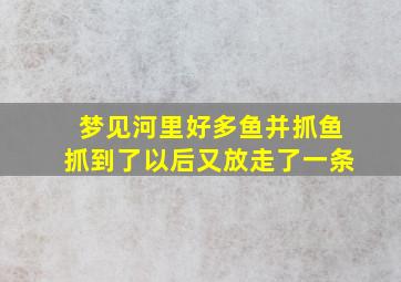 梦见河里好多鱼并抓鱼抓到了以后又放走了一条