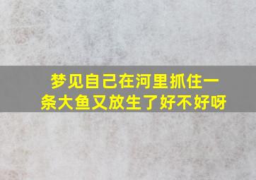 梦见自己在河里抓住一条大鱼又放生了好不好呀