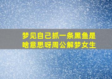 梦见自己抓一条黑鱼是啥意思呀周公解梦女生