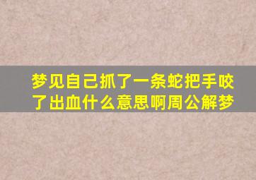 梦见自己抓了一条蛇把手咬了出血什么意思啊周公解梦