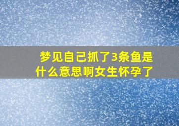 梦见自己抓了3条鱼是什么意思啊女生怀孕了