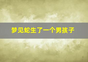 梦见蛇生了一个男孩子