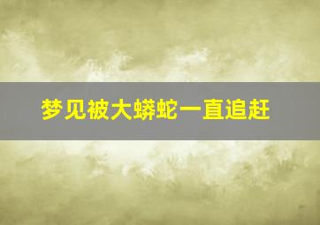 梦见被大蟒蛇一直追赶