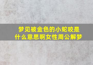 梦见被金色的小蛇咬是什么意思啊女性周公解梦