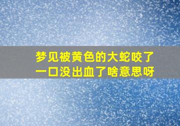 梦见被黄色的大蛇咬了一口没出血了啥意思呀