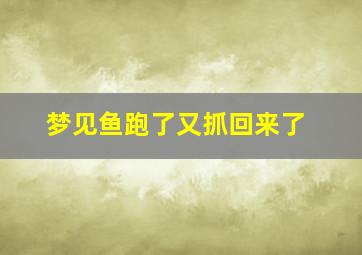 梦见鱼跑了又抓回来了