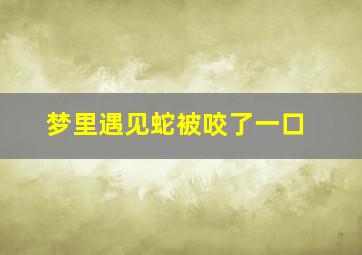 梦里遇见蛇被咬了一口