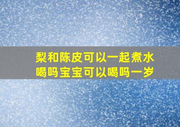 梨和陈皮可以一起煮水喝吗宝宝可以喝吗一岁