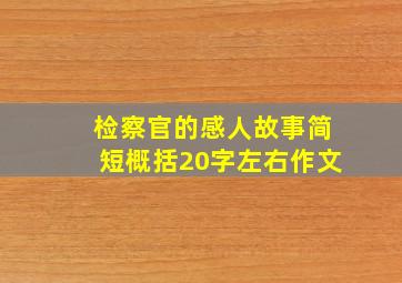 检察官的感人故事简短概括20字左右作文