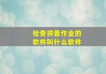 检查拼音作业的软件叫什么软件