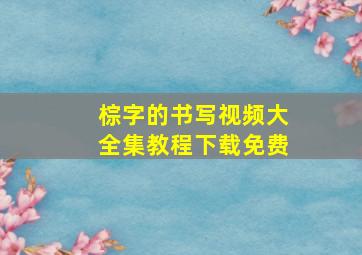 棕字的书写视频大全集教程下载免费