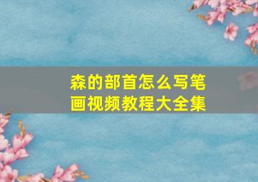 森的部首怎么写笔画视频教程大全集