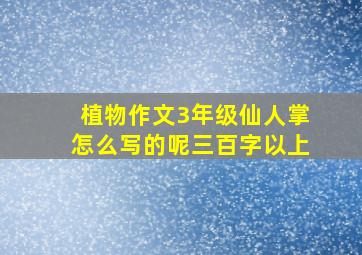 植物作文3年级仙人掌怎么写的呢三百字以上