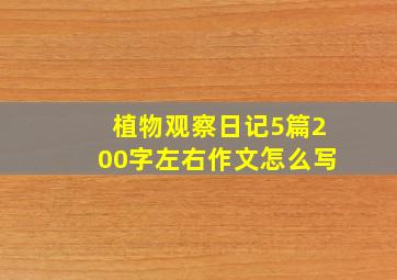 植物观察日记5篇200字左右作文怎么写