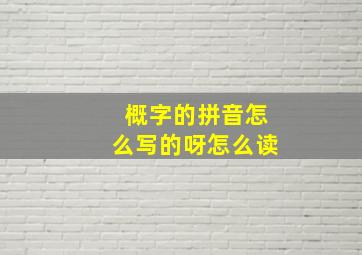 概字的拼音怎么写的呀怎么读