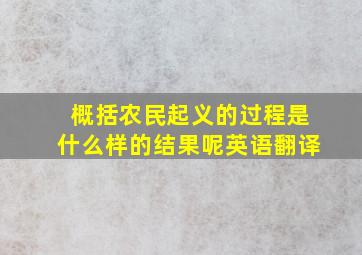 概括农民起义的过程是什么样的结果呢英语翻译