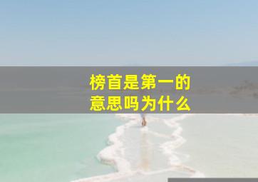 榜首是第一的意思吗为什么