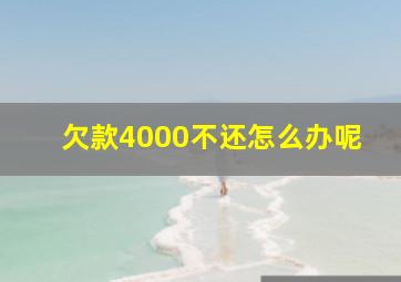 欠款4000不还怎么办呢