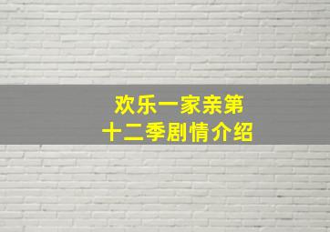 欢乐一家亲第十二季剧情介绍