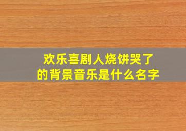 欢乐喜剧人烧饼哭了的背景音乐是什么名字