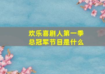 欢乐喜剧人第一季总冠军节目是什么