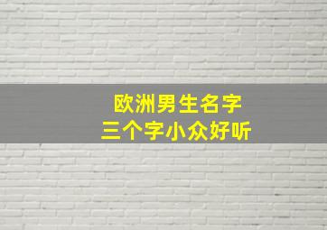 欧洲男生名字三个字小众好听