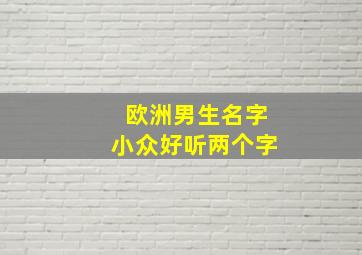 欧洲男生名字小众好听两个字