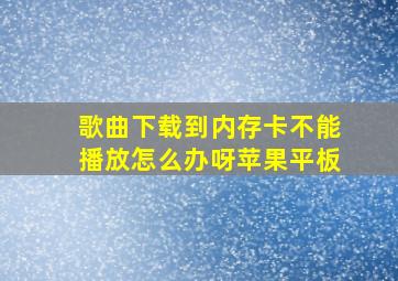 歌曲下载到内存卡不能播放怎么办呀苹果平板