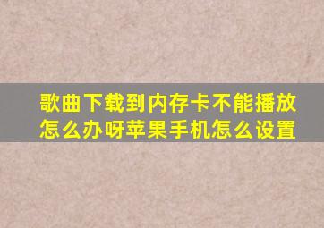 歌曲下载到内存卡不能播放怎么办呀苹果手机怎么设置