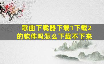 歌曲下载器下载1下载2的软件吗怎么下载不下来