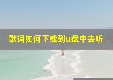 歌词如何下载到u盘中去听