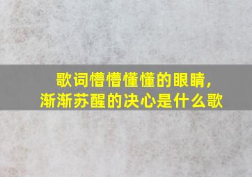 歌词懵懵懂懂的眼睛,渐渐苏醒的决心是什么歌