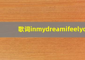 歌词inmydreamifeelyou