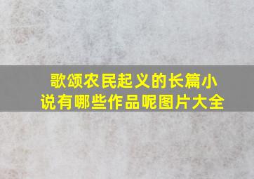 歌颂农民起义的长篇小说有哪些作品呢图片大全