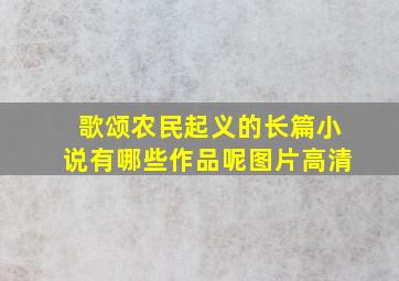 歌颂农民起义的长篇小说有哪些作品呢图片高清