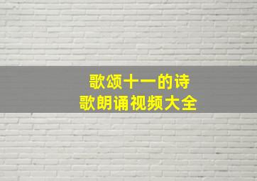 歌颂十一的诗歌朗诵视频大全