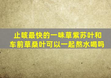 止咳最快的一味草紫苏叶和车前草桑叶可以一起熬水喝吗