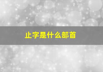 止字是什么部首