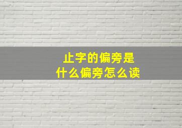 止字的偏旁是什么偏旁怎么读